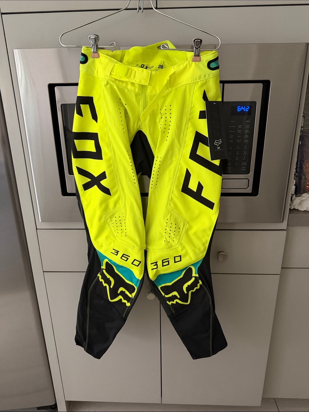 Fox Men's 360 Neon Yellow and Black MX Riding Pants